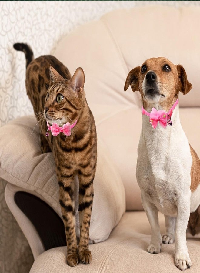 LUSTRIB 3 Pcs Pink Small Dog Collar Girl, XS Dog Collar with Cute Bow Tie & Adjustable Buckle, Soft Nylon Extra Small Dog Collar for Neck 7.5-12.5 Inch, for Tiny Puppy and Cat - Image 5